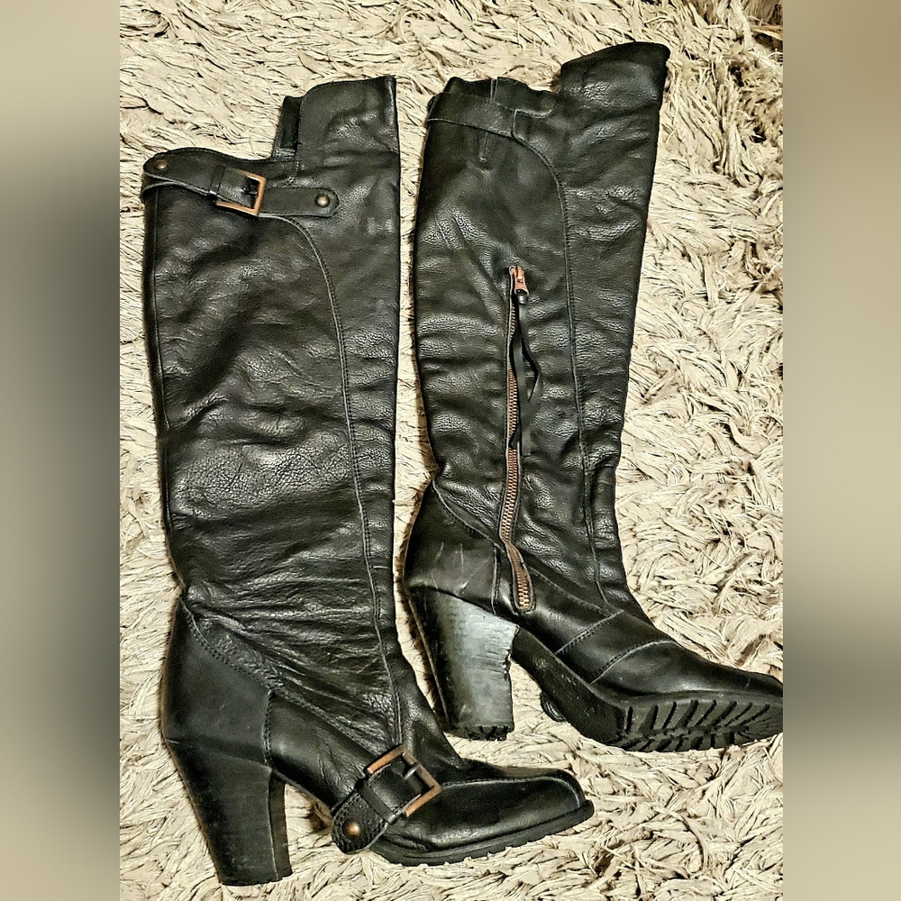 Beautiful Spanish Artisan-Made Leather Boots -- Well-loved